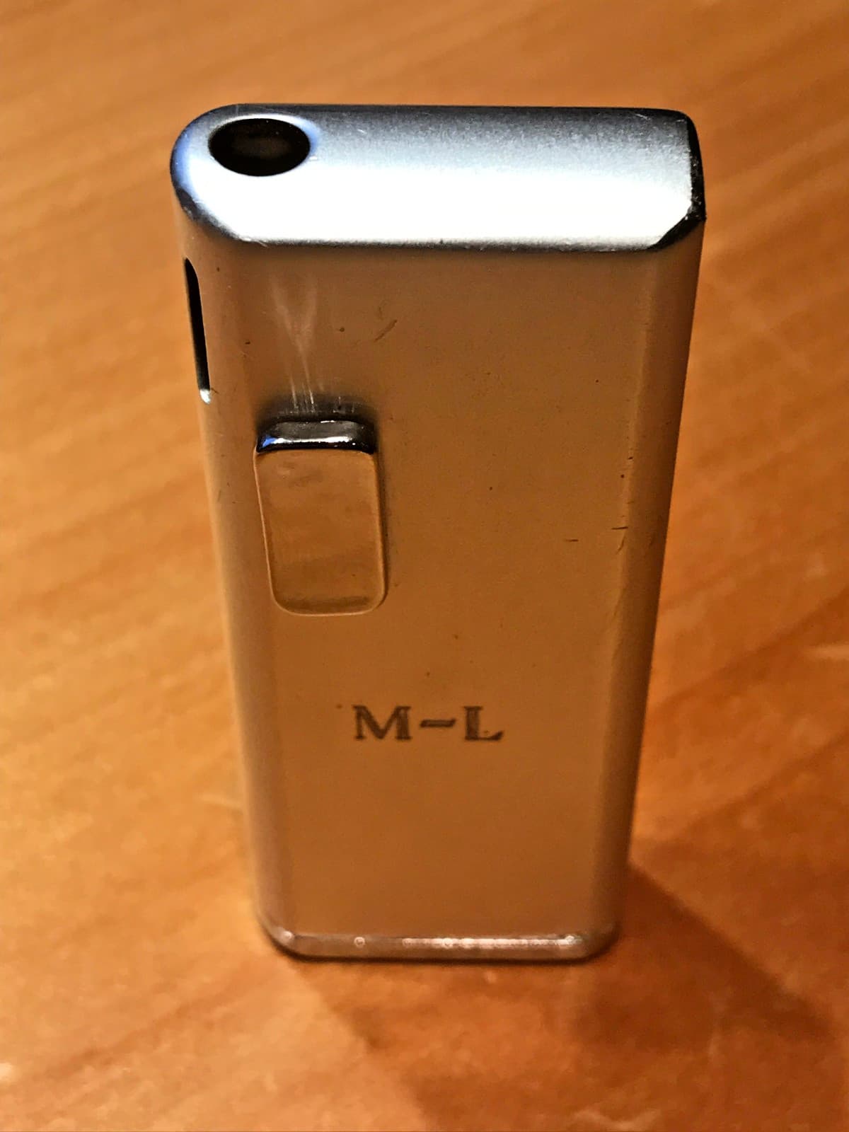 VINTAGE SLIM COLIBRI FIREBIRD LIGHTER WITH CASE & HAS INITIALS M-L ON THE FRONT 4