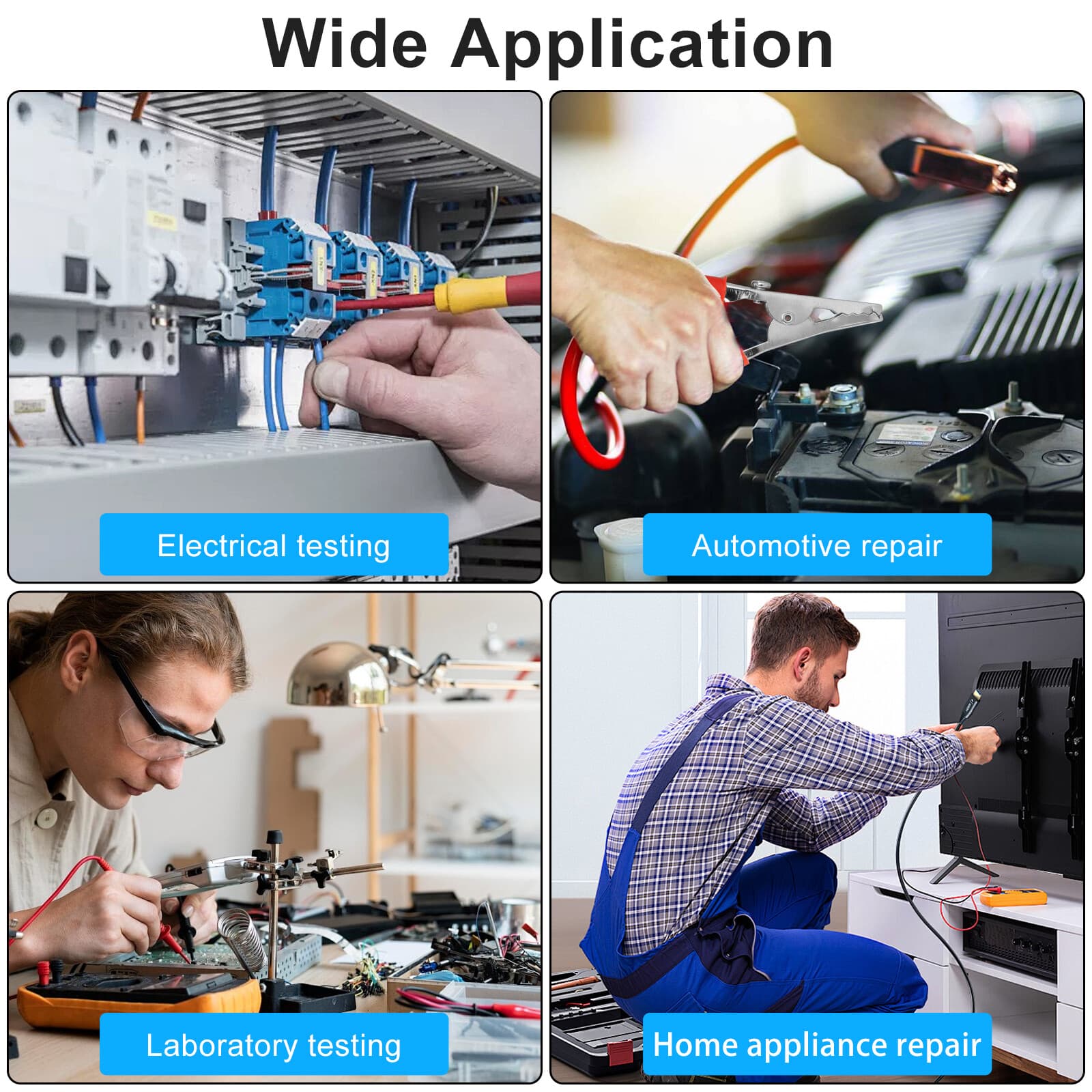 50 pcs Metal Alligator Clips Red+Black Crocodile Clamps Electrical Test Tool Set 5