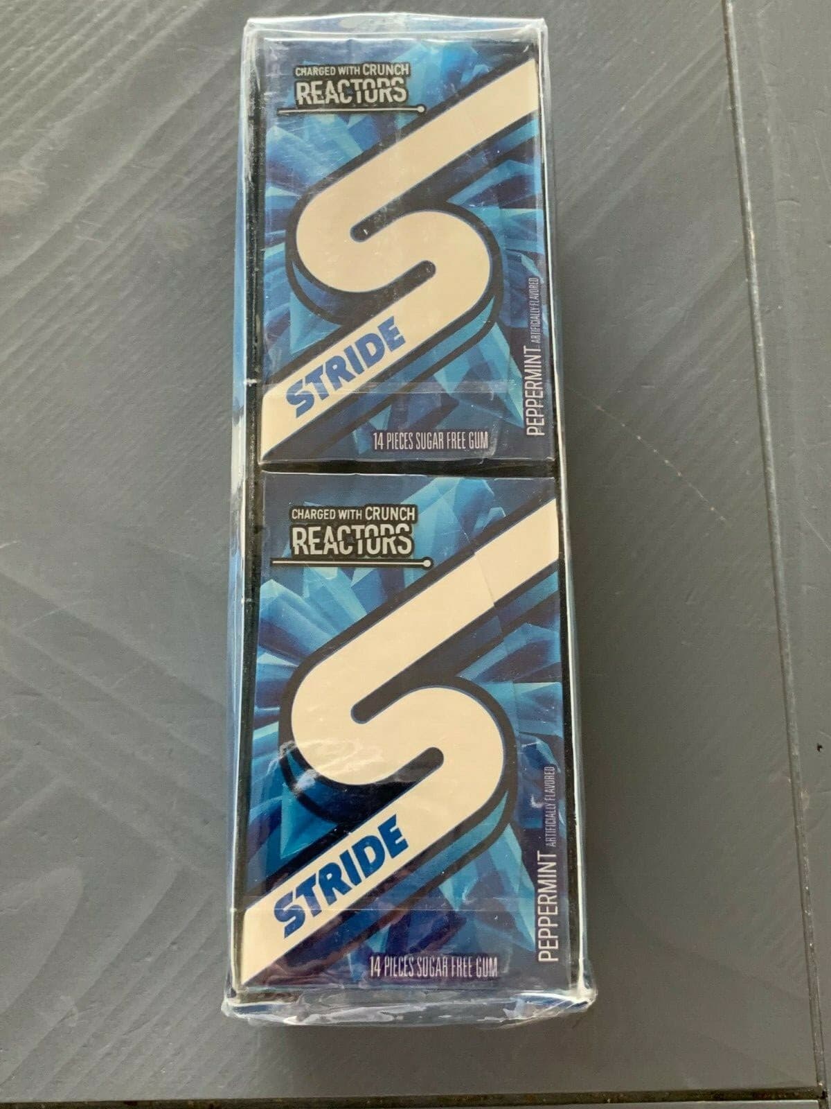 10 PACKS STRIDE PEPPERMINT CRUNCH REACTORS GUM DISCONTINUED COLLECTORS - BB 7/19