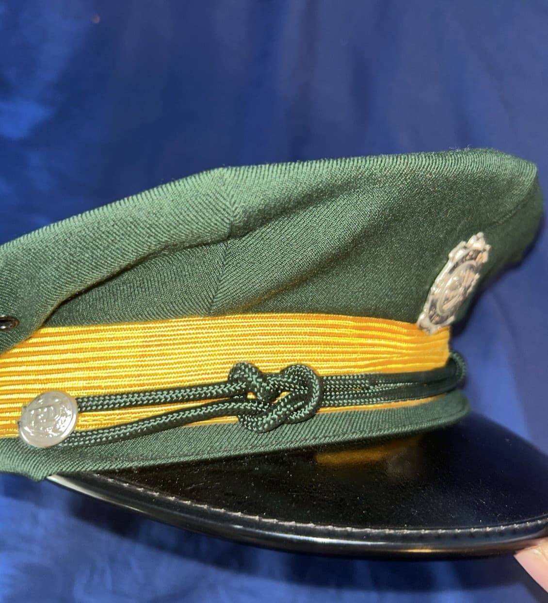 Vintage Oakland Fire Co. Wool Dress Hat Chief Fire Department Green Yellow 4