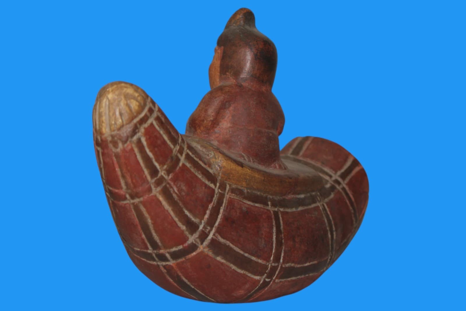 Museum Replica of a Pre Columbian Nazca Artifact Fisherman in a Reed Boat 001 6