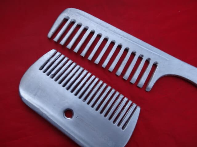 Handmade Finish_2 x FARRIER Horse Grooming Aluminium Metal Tail Mane Comb  2