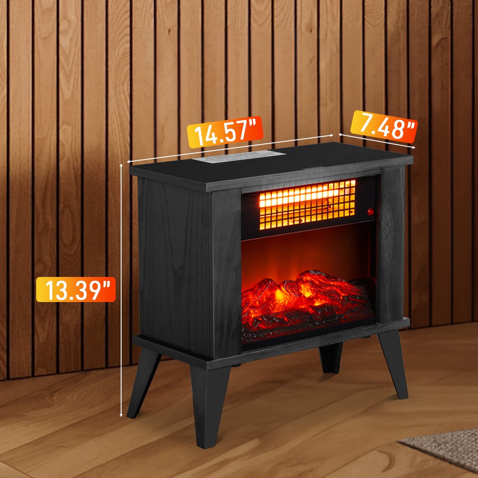 ZOKOP Electric Fireplace Stove, 1000W 120V Electric Space Heater for Indoor Use 6
