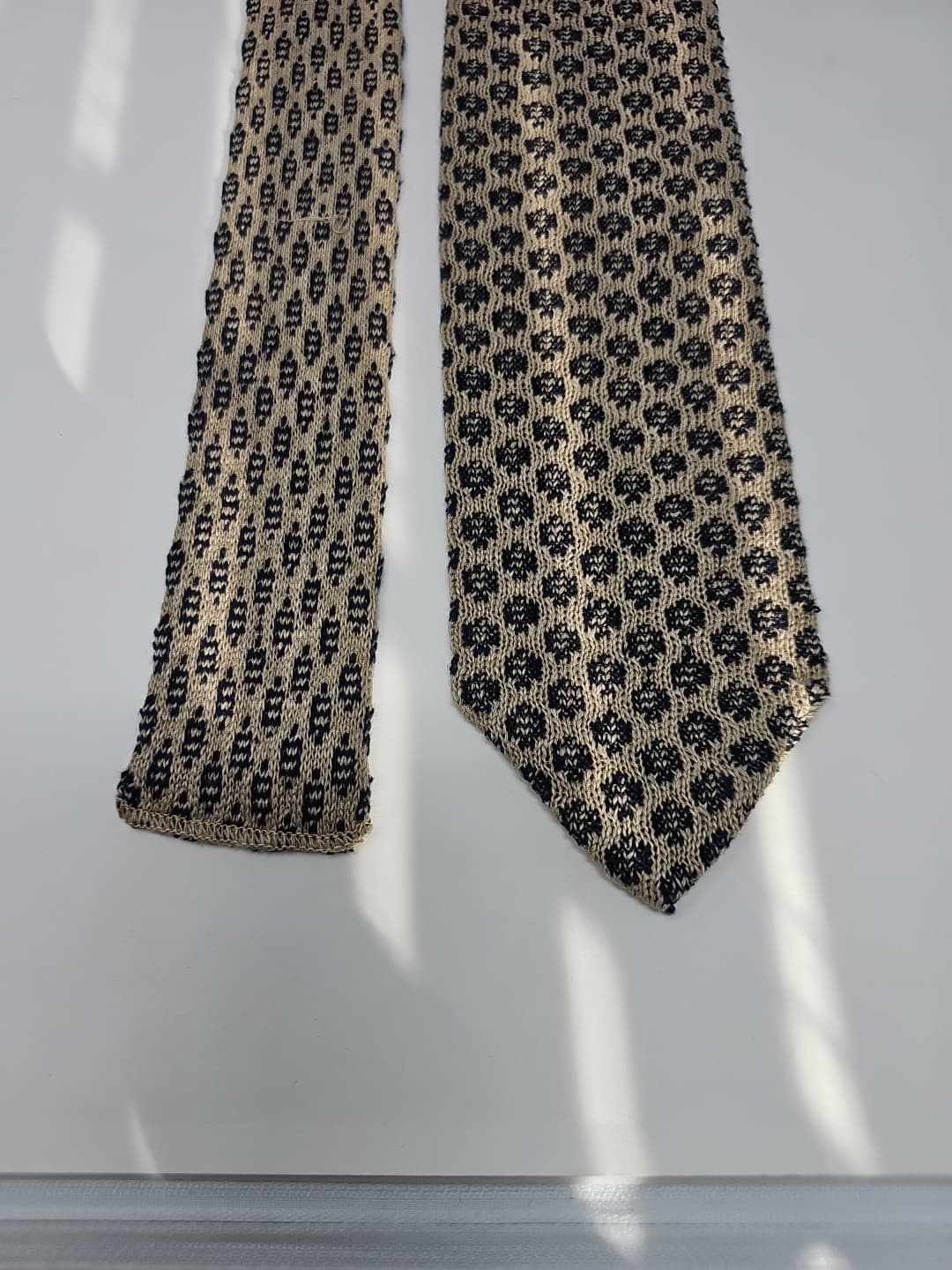 Vintage Mens Tie STRUCTURE 75% Linen Cotton Made in USA 5