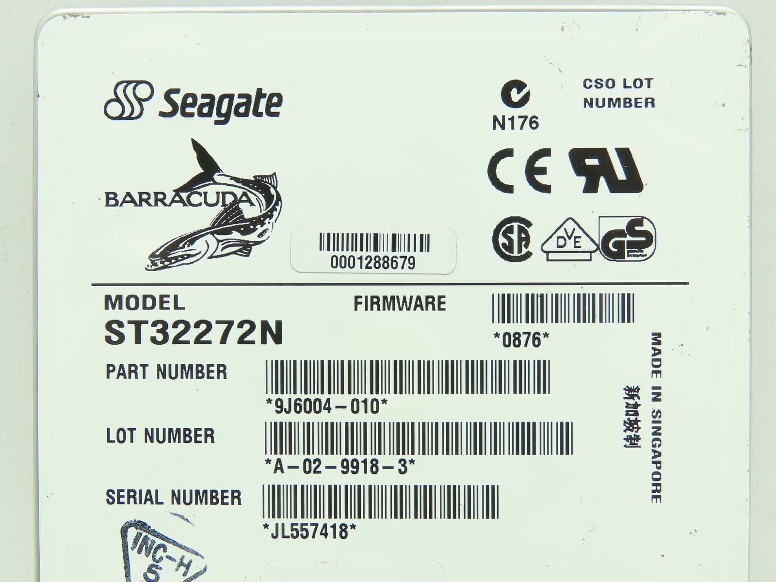 Honeywell Single Redundant Drive Seagate Barracuda Controller Board SCSI 2