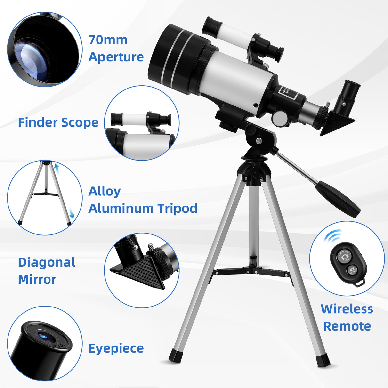 Professional Astronomical Telescope Night Vision  w/Certificate HD Viewing Space 5