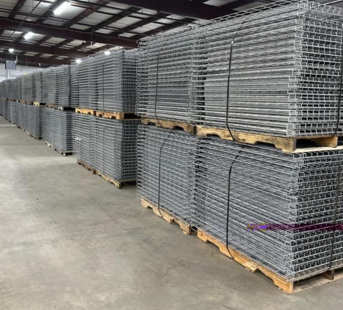 Used Pallet Rack Wire Deck 54" Deep X 46" Waterfall 3 Step Racking Mesh Grates 2