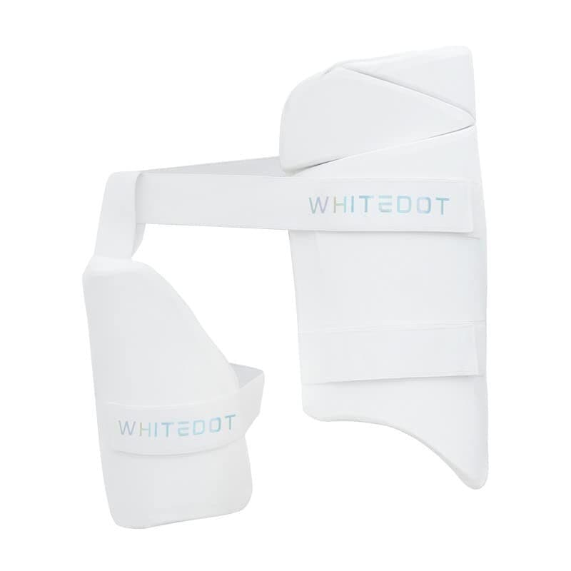 White Dot Cricket Thigh Guard Inner Youth Lower Body Protection Left Hand White