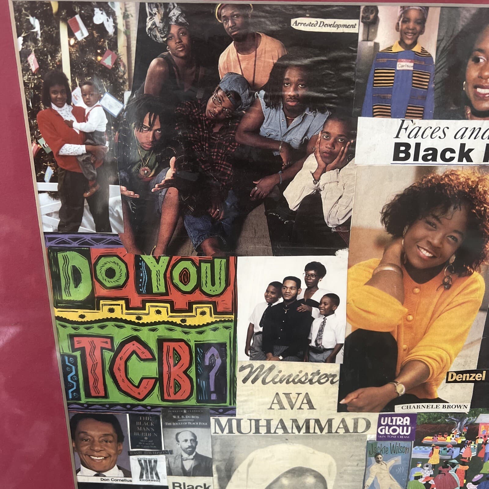 VINTAGE AFRICAN AMERICAN FINE ART COLLAGE 1990s 1980s History Black Power Ali 2