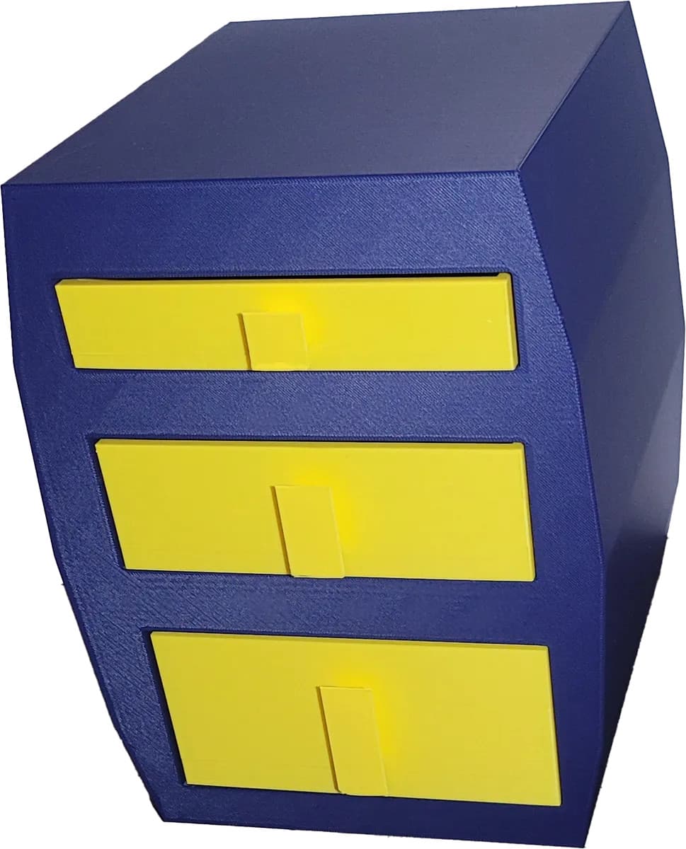 3 Drawer Desktop Organizer/Navy Blue/Yellow/Matte/Modern/Bedroom/Bathroom Decor 3