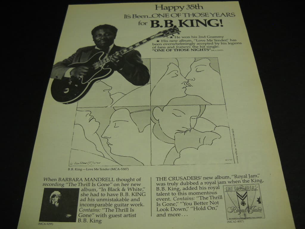 B.B. KING It's Been One Of Those Years... 1982 PROMO POSTER AD mint condition