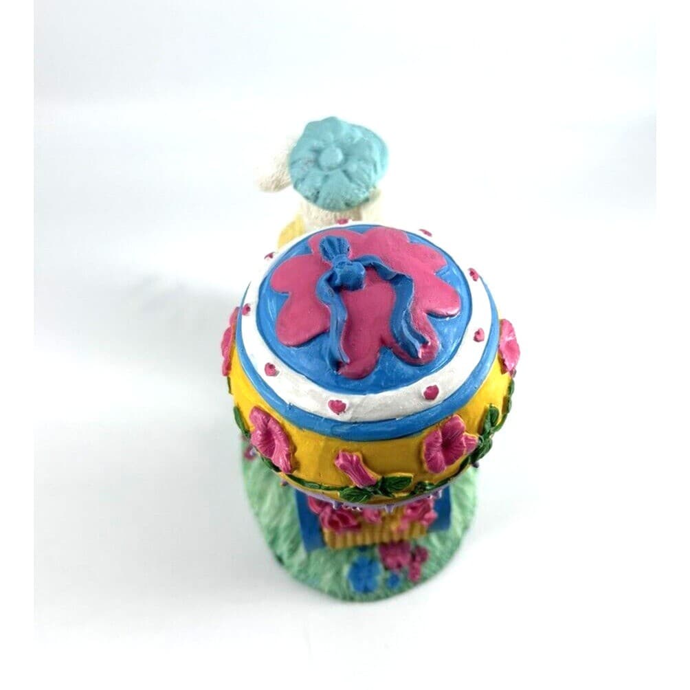Clover Hill Julies Journey Hand Painted Figurine Easter Bunny with Cart 5" 5