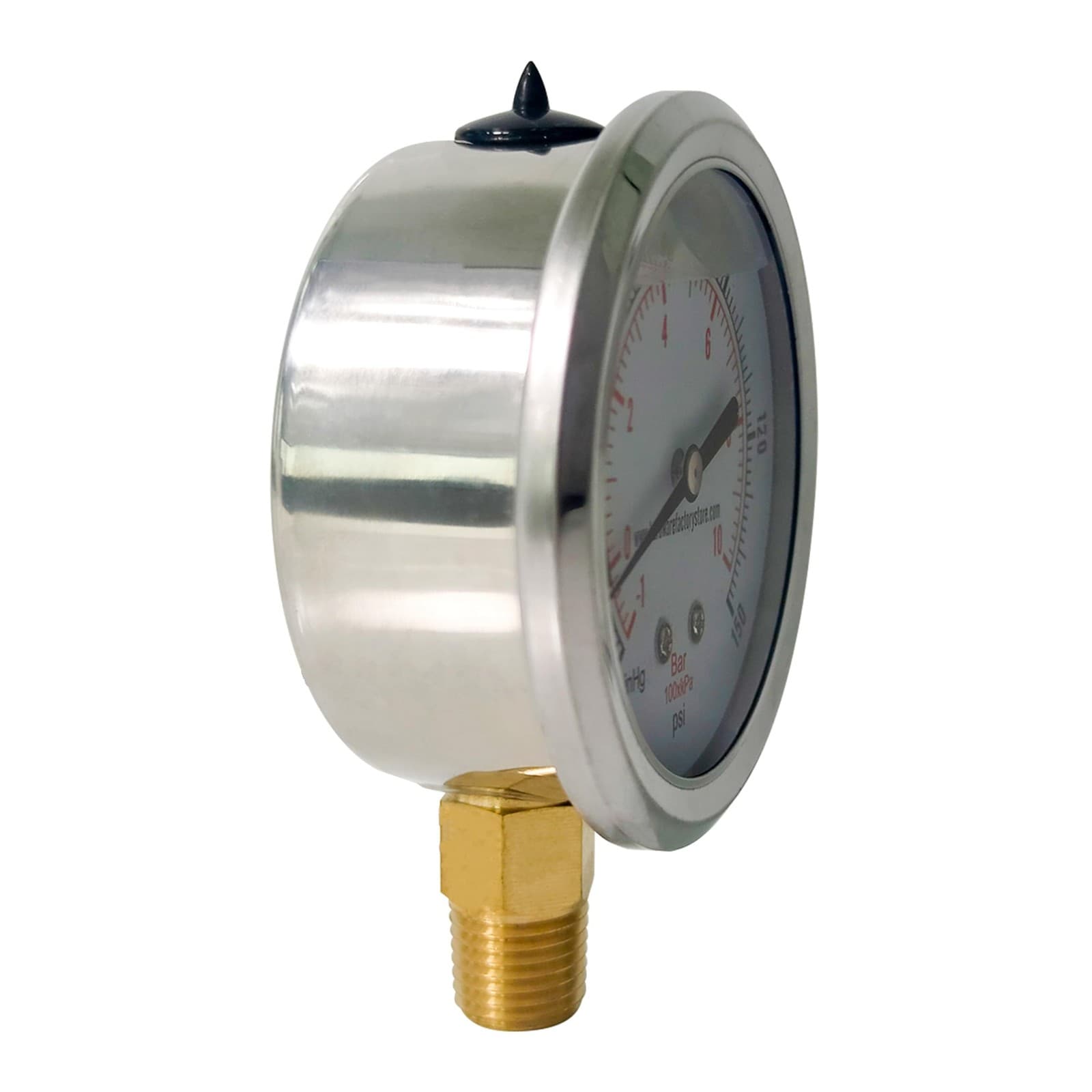 HFS(R) -30 inhg/0/150 psiI Vacuum Pressure Compound Gauge, /4" NPT Lower Mount 6