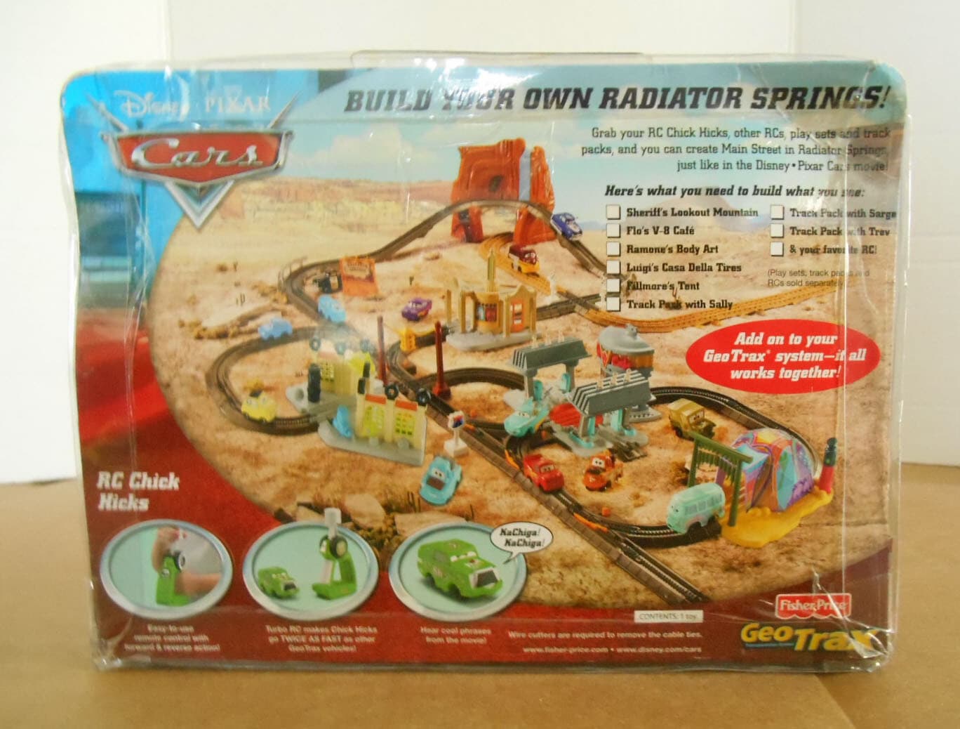 Fisher Price Geotrax Turbo RC Chick Hicks 86 Car & Remote New Y9 2