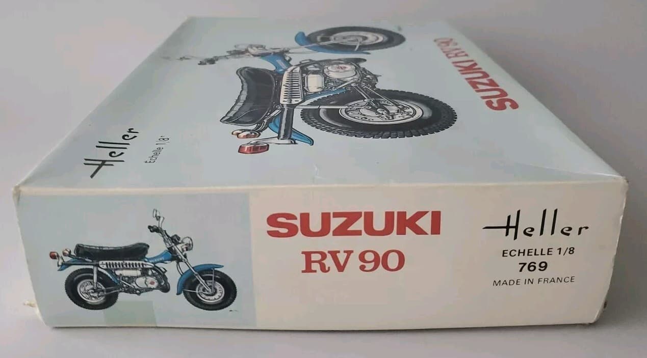 SUZUKI RV90 VAN VAN VINTAGE HELLER MOTORCYCLE 1/8 MODEL KIT RV 90 3