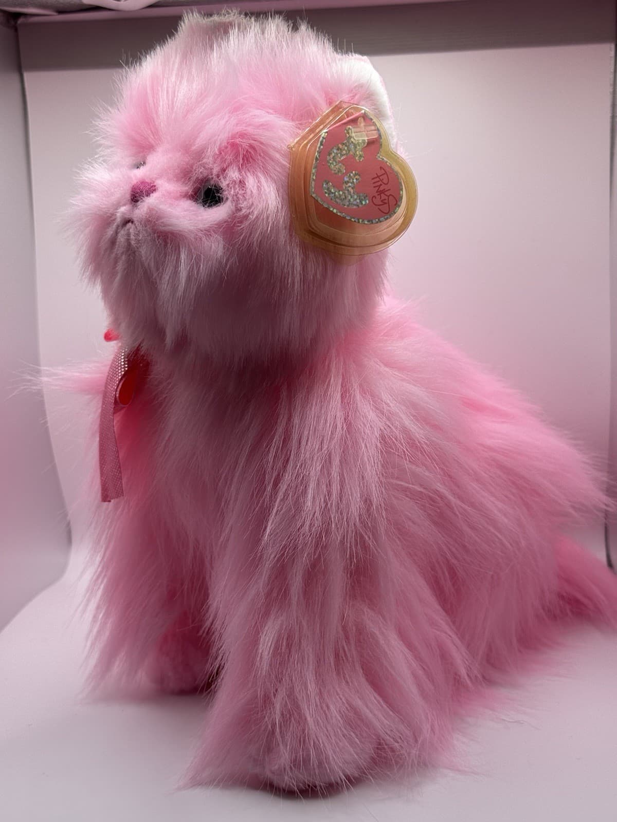 TY Pinkys - ORCHID the Persian Kitty Cat (12 inch) MWMT Plush Stuffed Animal Toy