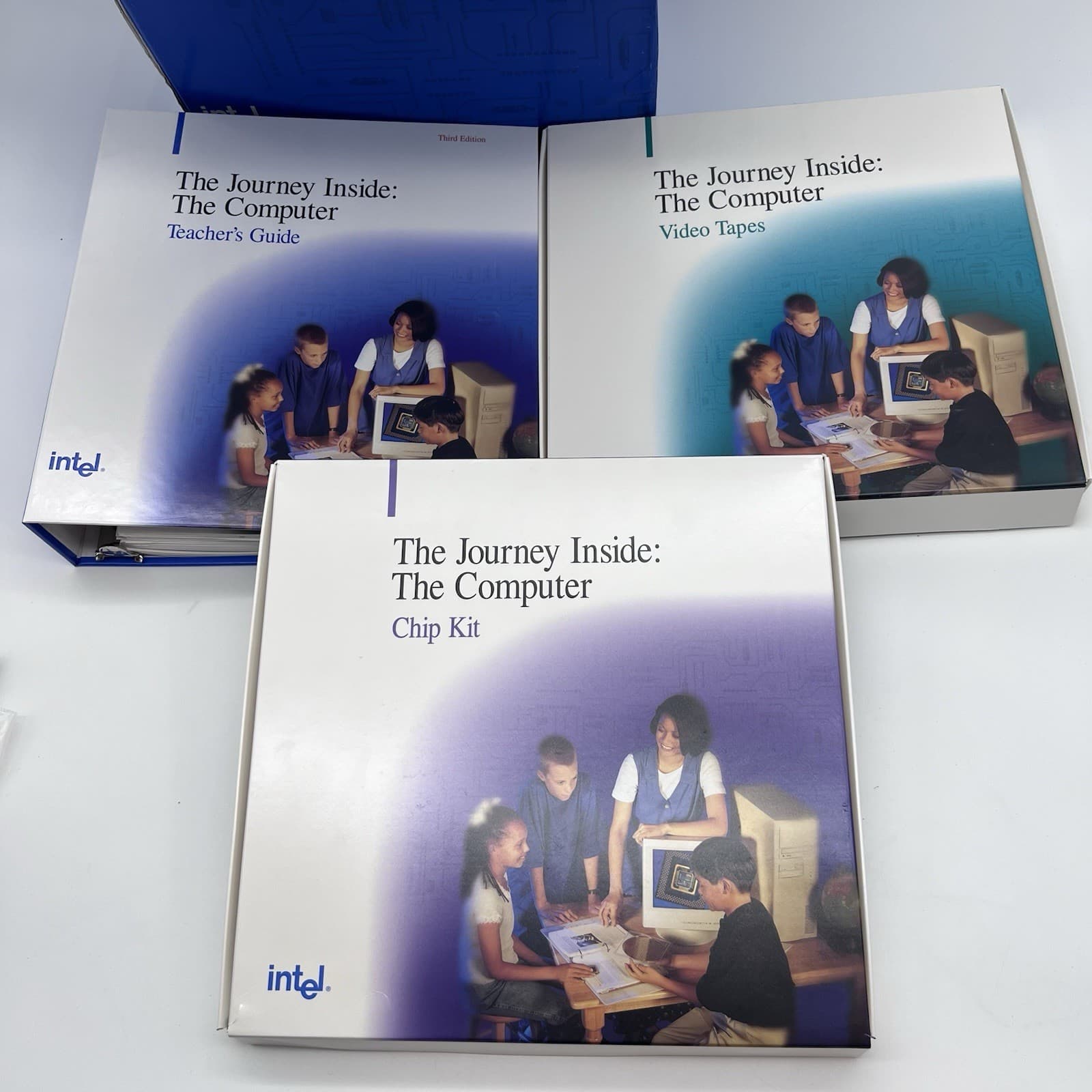 Intel Journey Inside: The Computer Chip Kit  w/ Uncut Silicon Wafer 1990’s 3