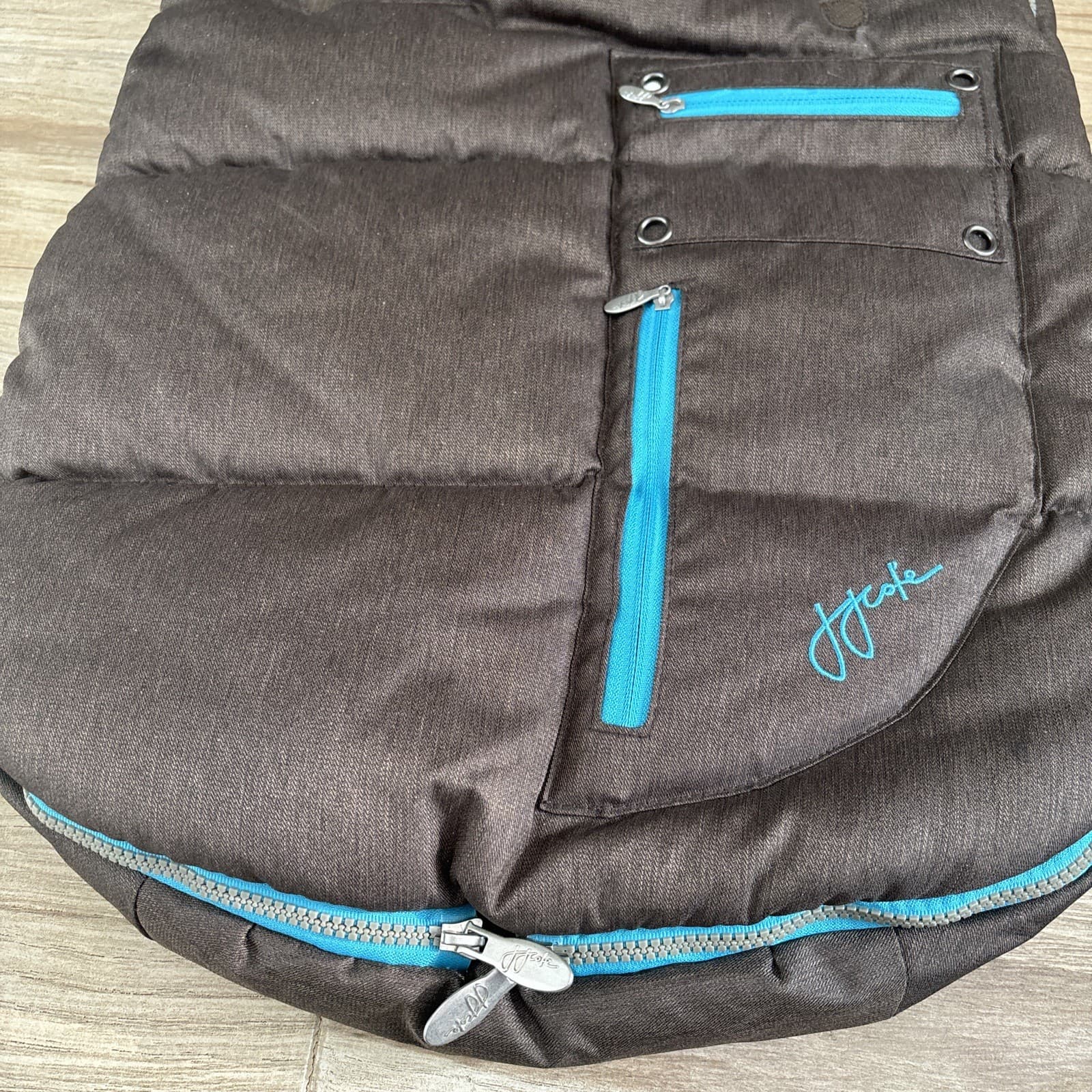 Bunting Stroller Bag Arctic bundleme. JJ Cole Brown & Teal NWOT never used 3