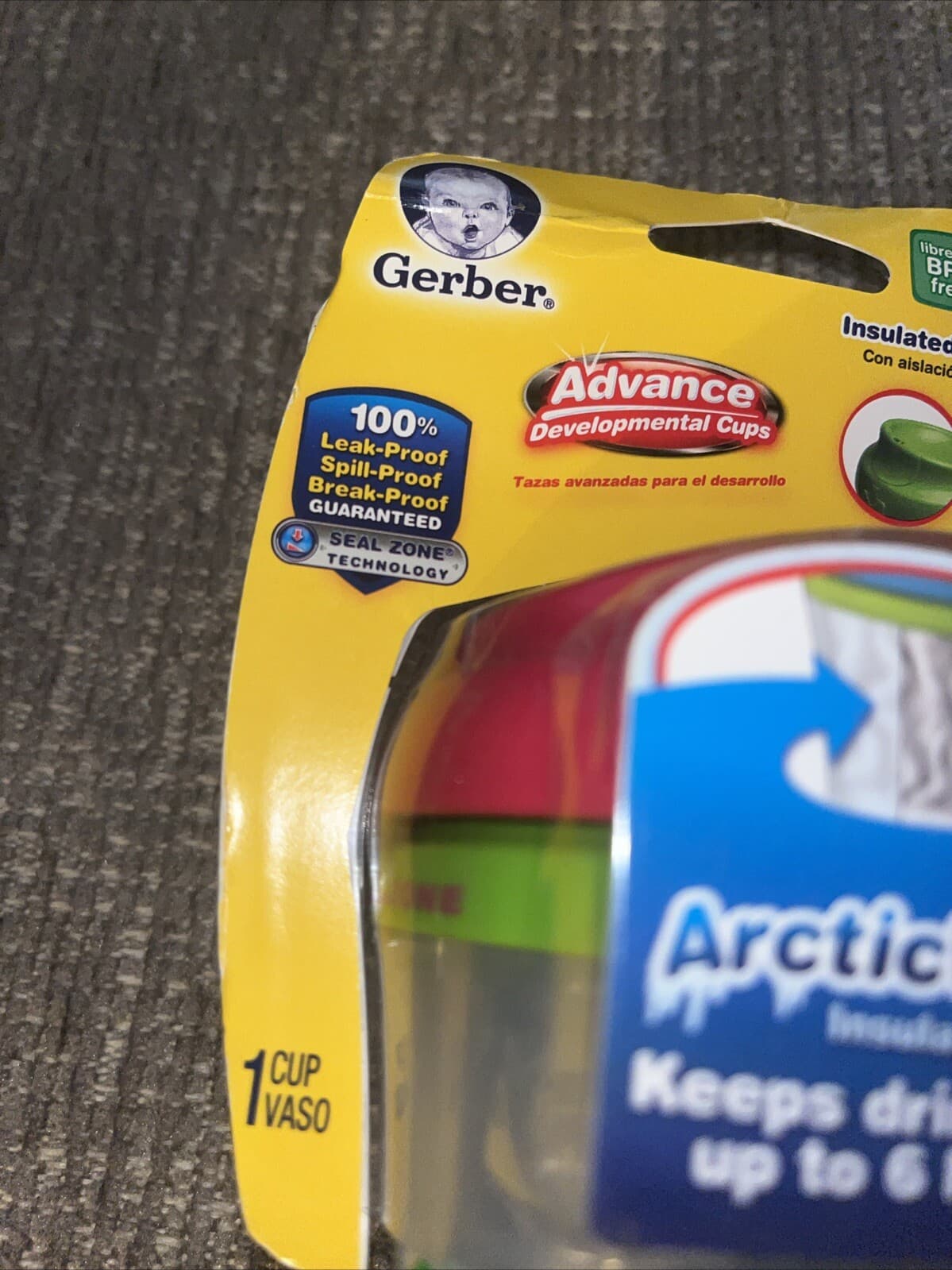 NUK GERBER 9OZ ADVANCED DEVELOPMENTAL CUP ARCTIC WRAP 18+ MO BPA FREE LEAK PROOF 2