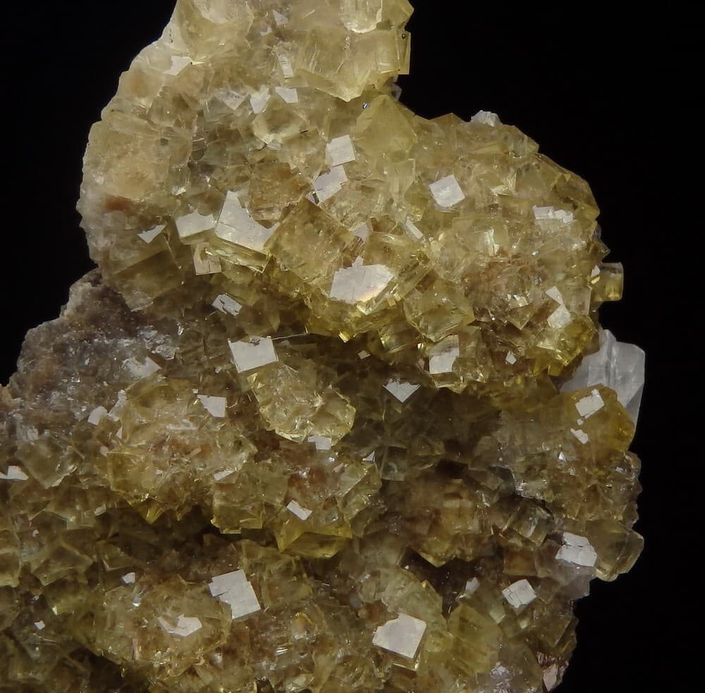 FLUORITE yellow crystals ++ SPAIN Asturias Moscona ++  LW fluorescent !!! /pk846 5