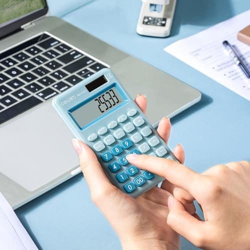  Standard Function Basic Calculator, 12 Digit Desktop Calculator Small Blue 3