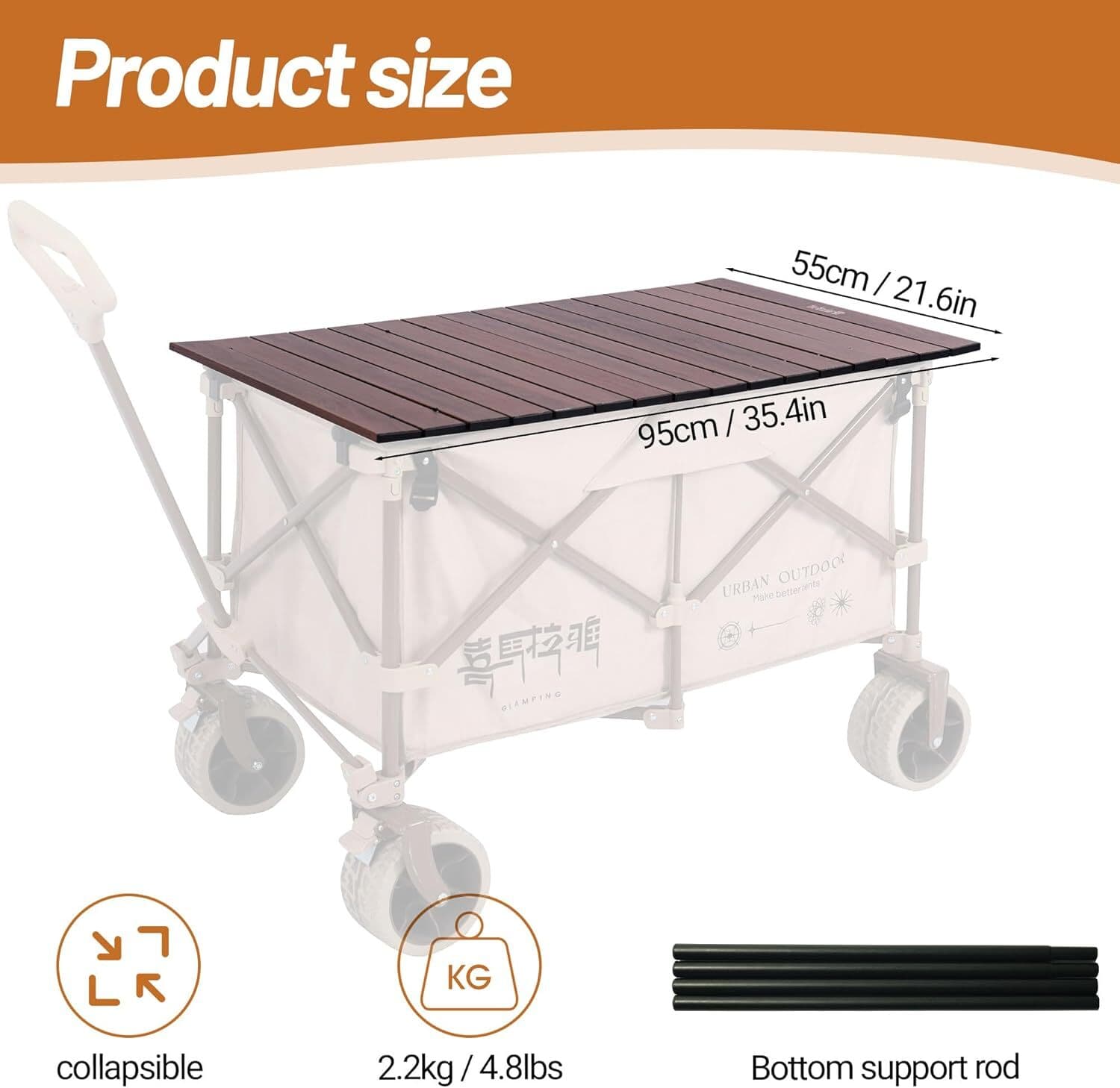 Aluminum Alloy Steel Collapsible Board Desktop Folding Table for Garden Cart 3