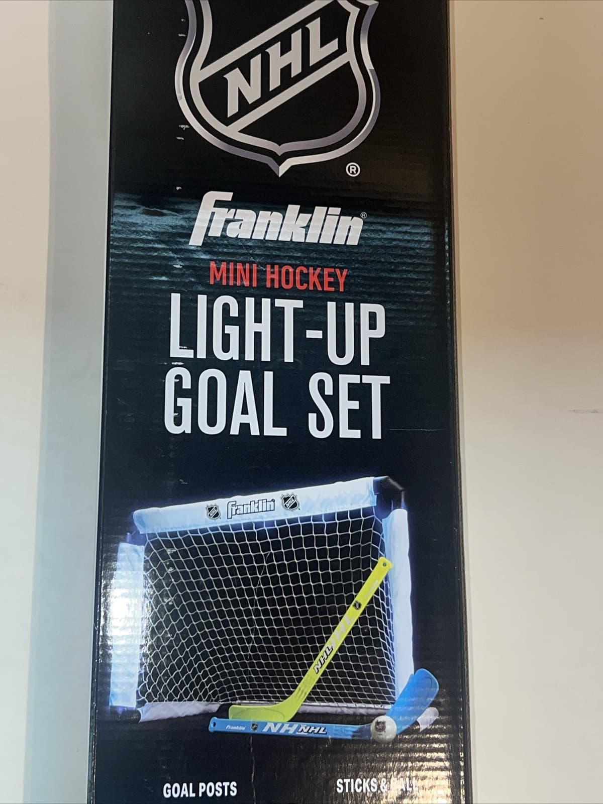 NHL Glow in The Dark Light Up Goal Set, 1 Light Up Hockey Goal 1 Ball 2 Sticks 5