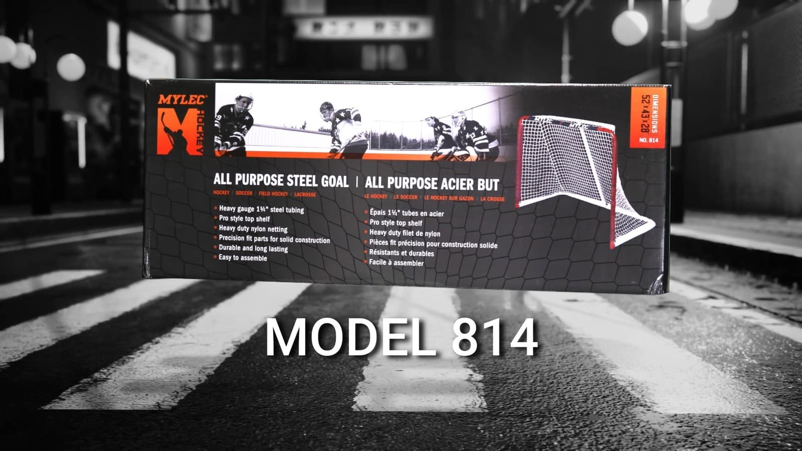 Steel Junior Hockey Goal for Indoor + Outdoor (52” x 43”), Easy Assembly, Lig... 2