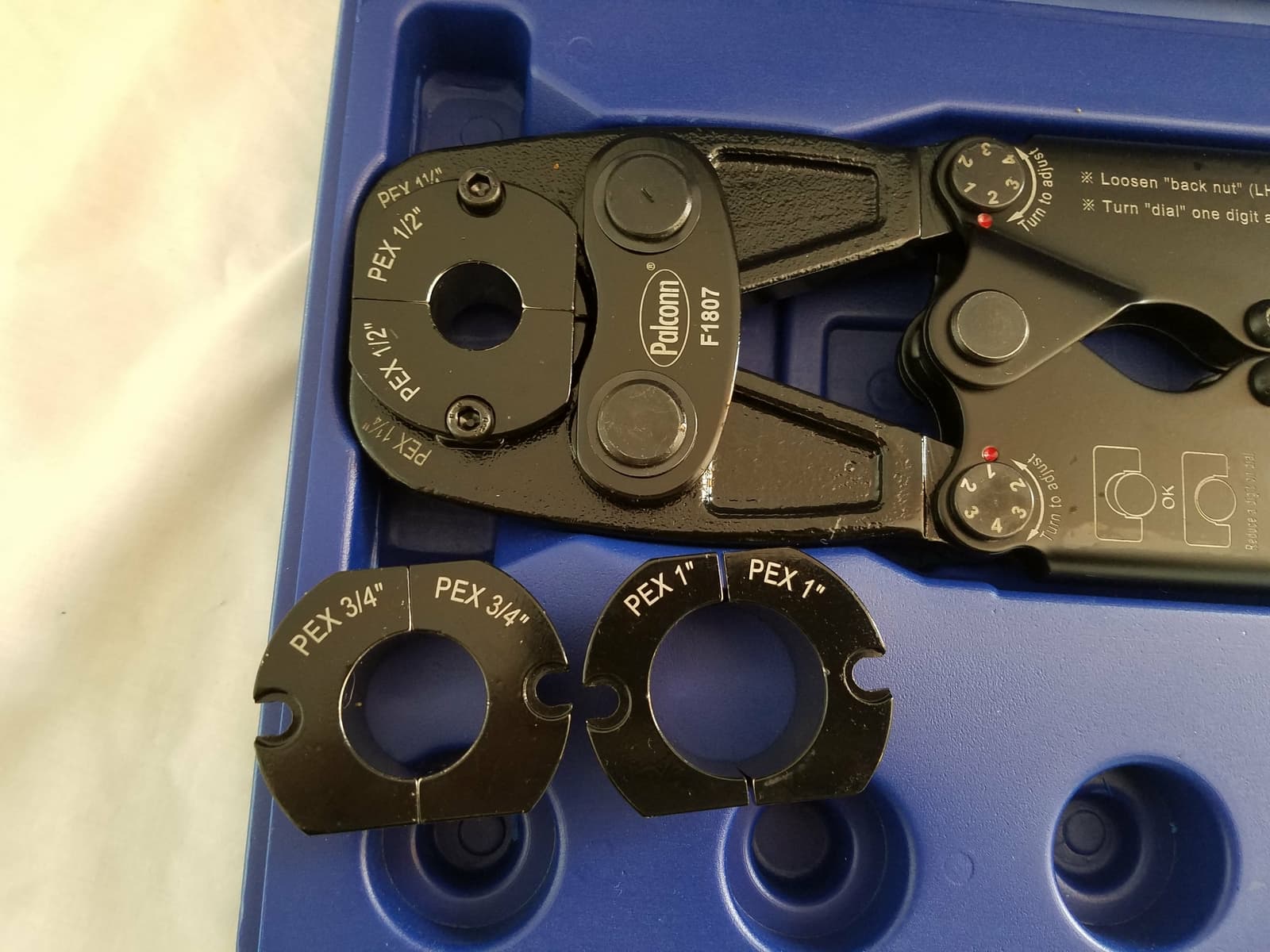 1 1/4" Pex crimp Multi-Tool with 1/2", 3/4", 1" Heads 6