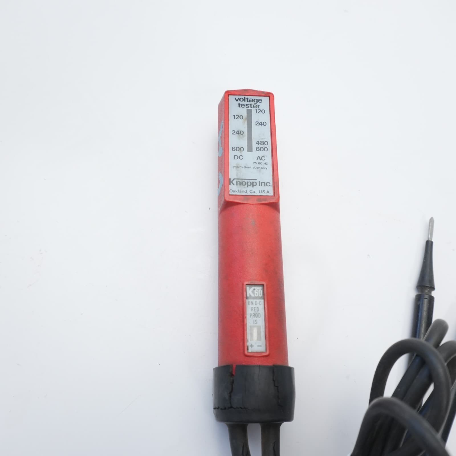 Vintage Knopp K60 Voltage Tester 120V-600V AC DC Electrician USA 2