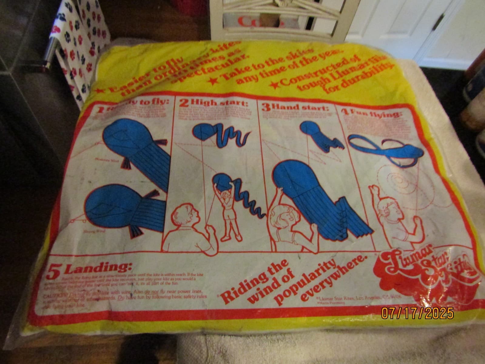 Vintage Mylar 45ft Chinese DRAGON KITE LLUMAR STAR LA Cal USA NOS No 4510 1970s 5