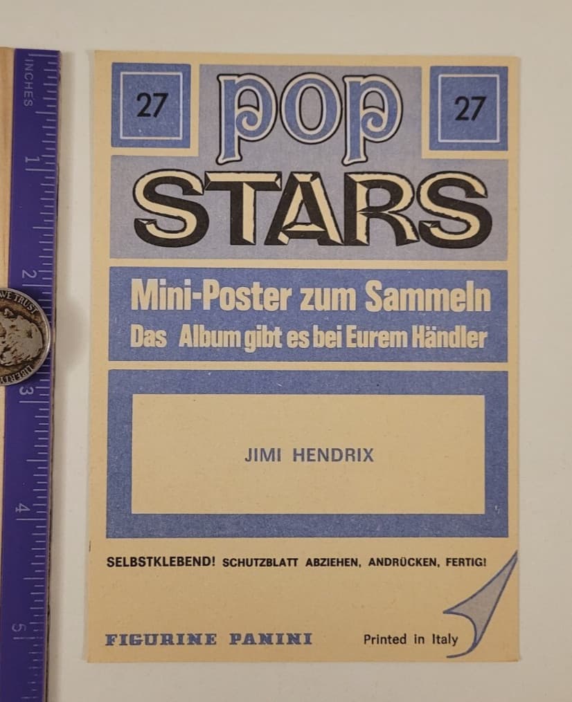 1975 JIMI HENDRIX Pop Stars MINI POSTER CARD Figurine Panini ITALY in Top Loader 4