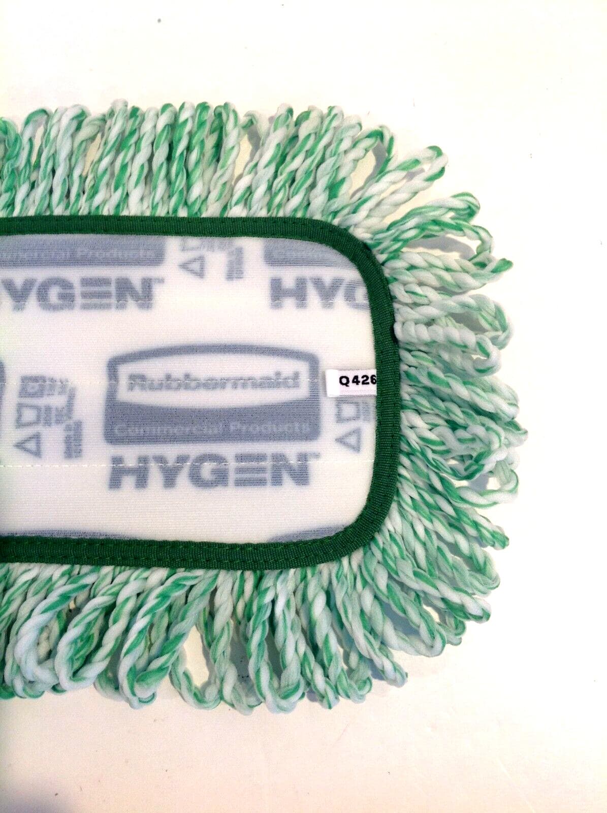 Lot of 2 Rubbermaid HYGEN Q426 Microfiber Fringed Dust Mop Pad 24 x 9" Green New 5