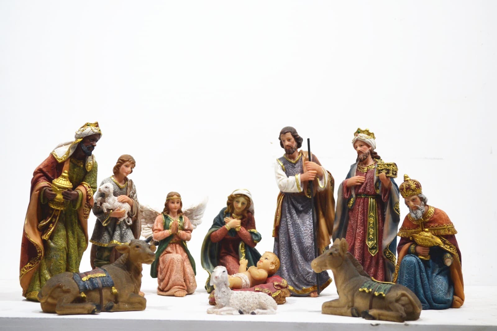 8" H Nativity Set 11 Pcs Resin Statue Holiday Christmas Decor 3