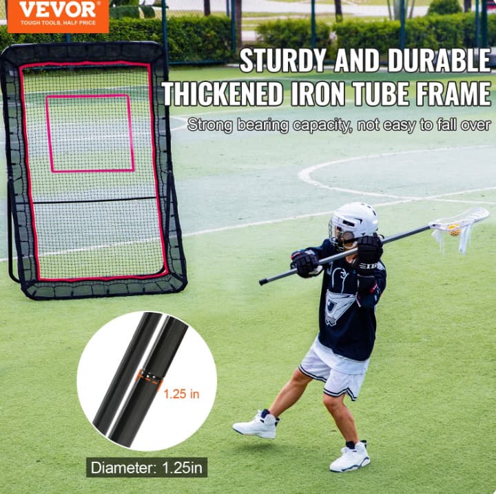 VEVOR Lacrosse Rebounder, 5x7 Ft Volleyball Bounce Back Net, pitchback net 2