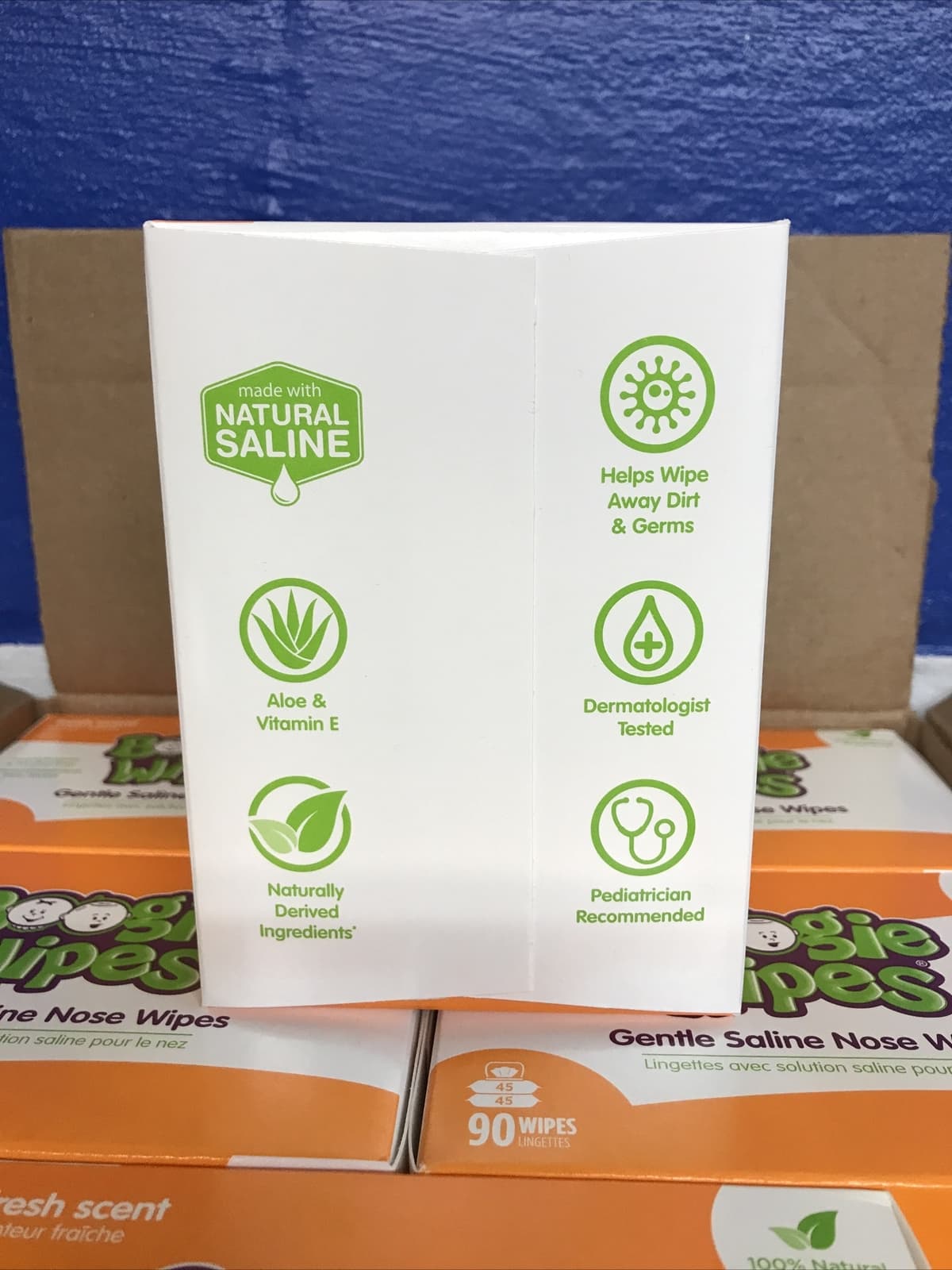 Boogie Wipes Saline Nose Wipes Fresh Scent 90 Count Box Lot Of 6 New Sealed 3