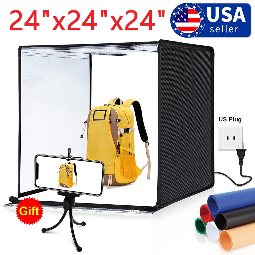 24"x24" Large Portable LED Photo Light Box Tent Cube Studio Photography Foldable