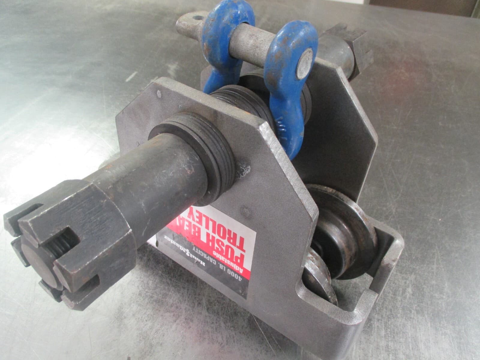 USED Haul Master 2-Ton Adjustable Push-Pull Chain Fall Beam Trolley