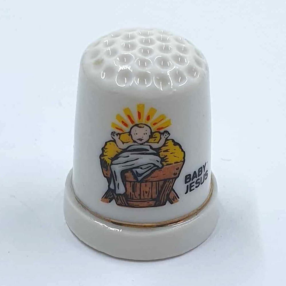 6 Christmas Vintage Thimbles Holy family & 3 Kings 3