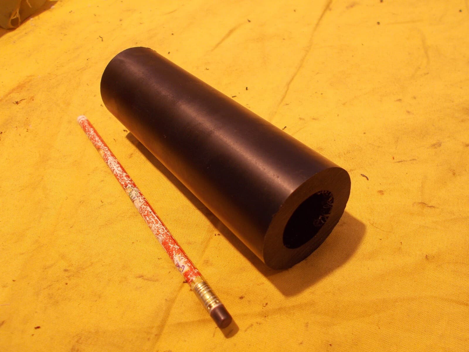 BLACK ABS TUBE machinable plastic round bushing stock 1-15/16" OD x 6" LONG