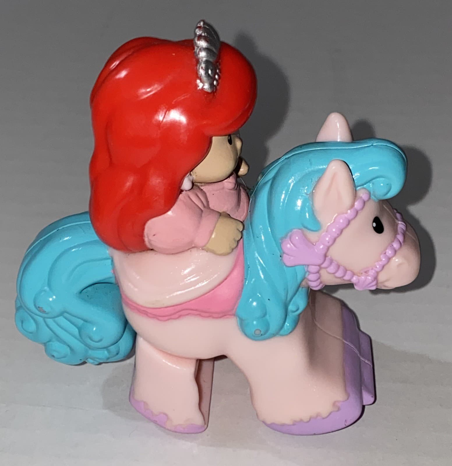 FISHER PRICE Little People Disney Princess Ariel On Pink Klip Klop Horse 2