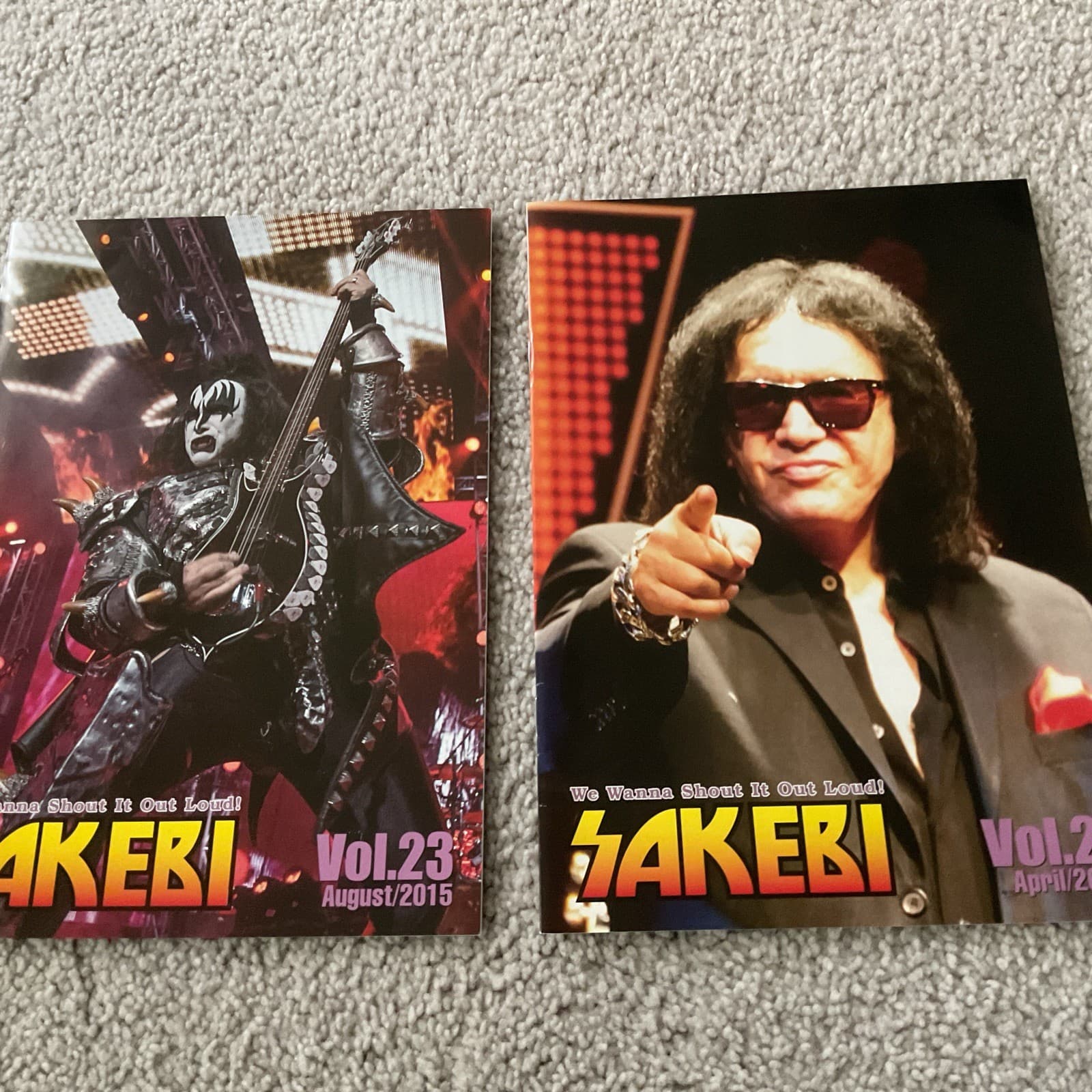 KISS 2015 - 2017 JAPAN SAKEBI FAN CLUB MAGAZINE LOT OF 2 GENE SIMMONS COVERS 2