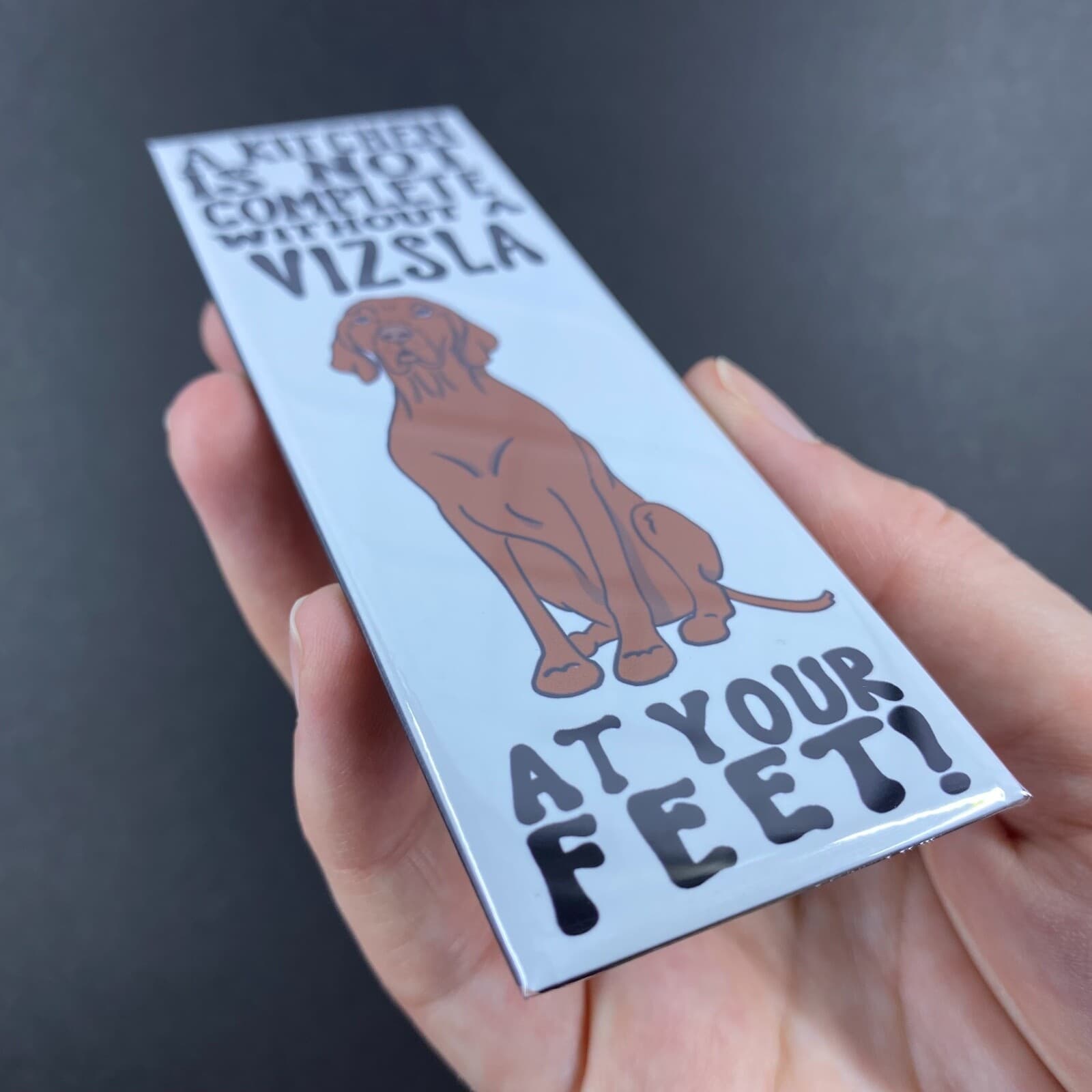 Vizsla Dog Magnet Handmade Pet Portrait Art Kitchen Decor Gift 1.5x4.5" 3