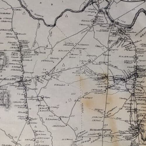 Agawam Feeding Hills MA 1869 Map with Homeowners Names Shown reprint 1983 2