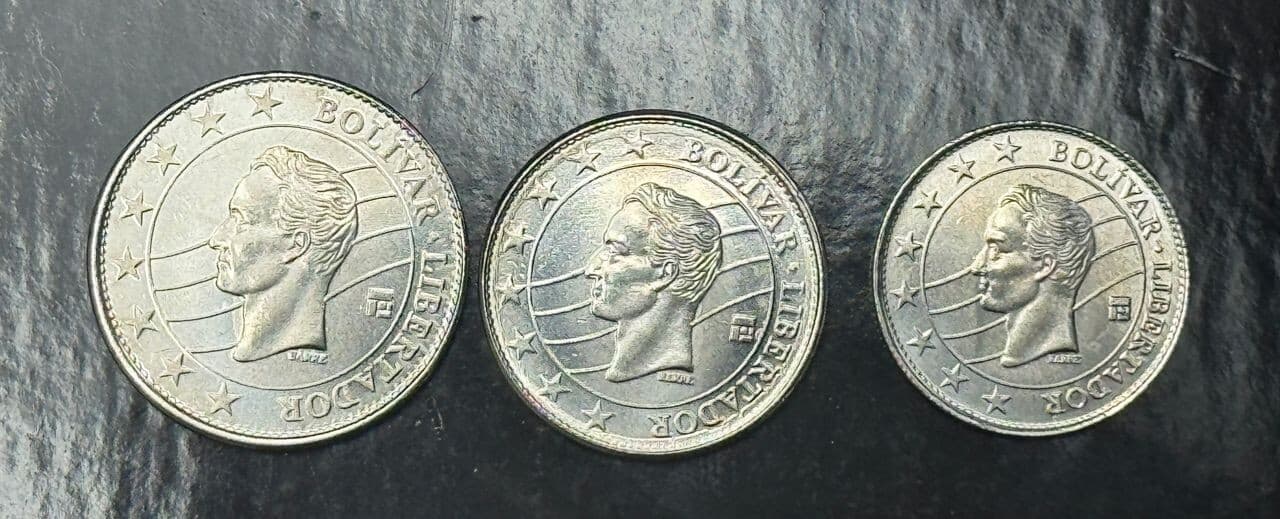 VENEZUELA COMPLETE FULL COIN SET 10 - 50 - 100 Bolivares 2016 UNC LOT OF 3 COINS 4