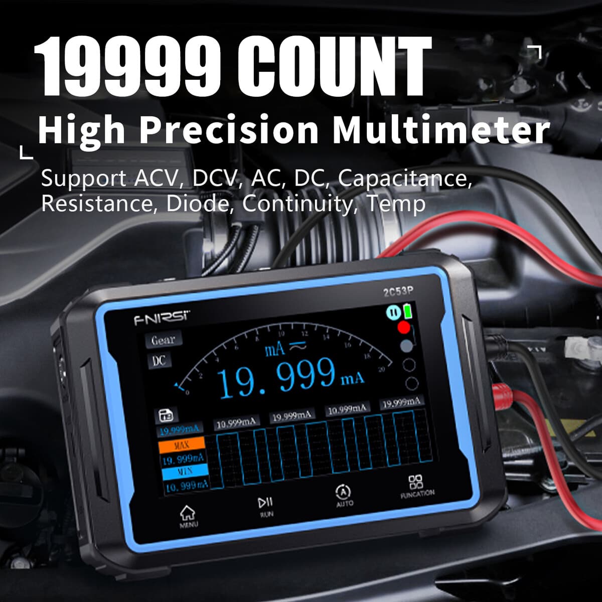 3-in-1 Automotive Oscilloscope DDS Signal Generator Multimeter 50MHz 250MS/s 5