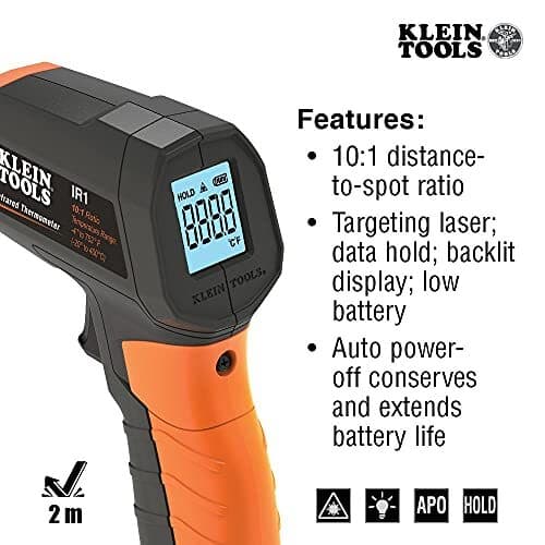 Klein IR1 IR1 Infrared Thermometer, Digital Laser Gun is Non-Contact Thermometer 3