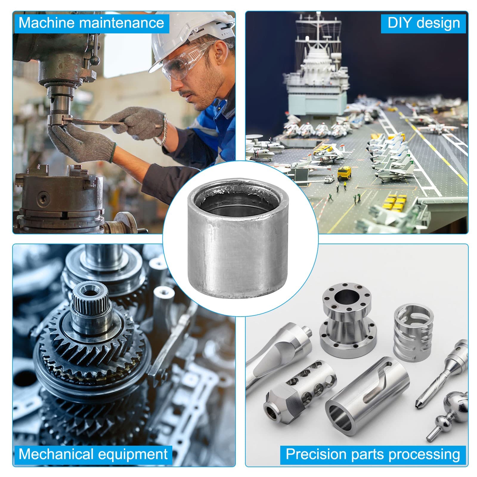 M6 Steel Spacers, 12 Pcs Metal Spacers Steel 6mm ID x 8mm OD x 8mm L 5