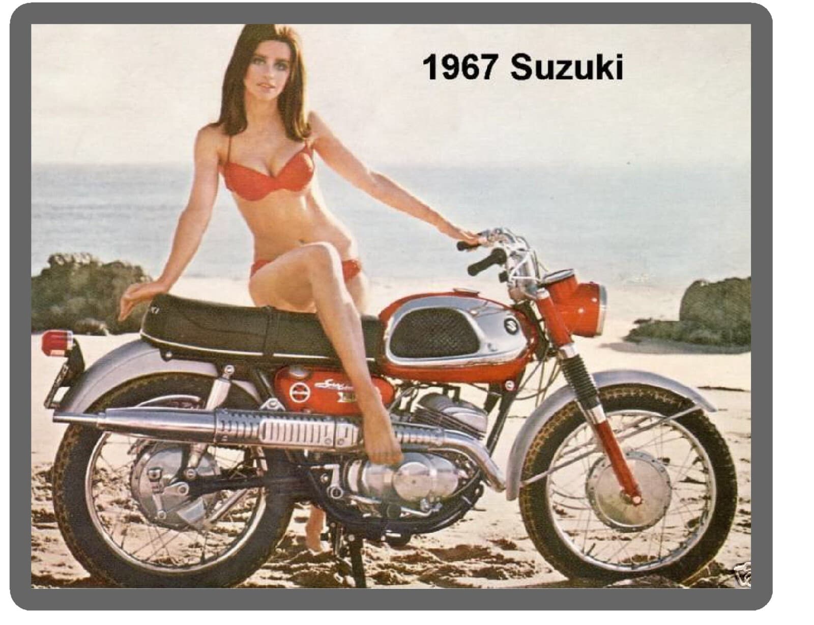 1967 Suzuki Motorcycle Ad Refrigerator / Tool  Magnet