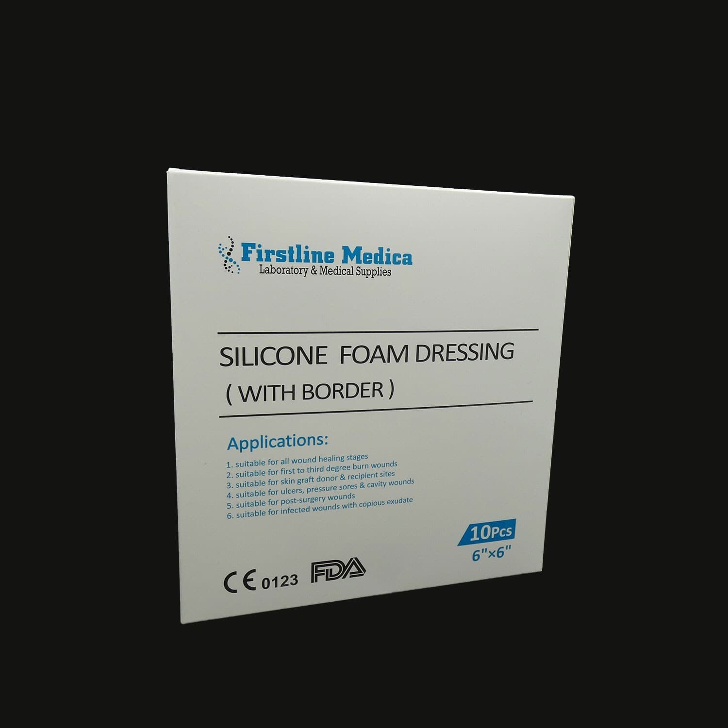 Silicone Foam Dressing (with Border), 6" x 6", 30/pack